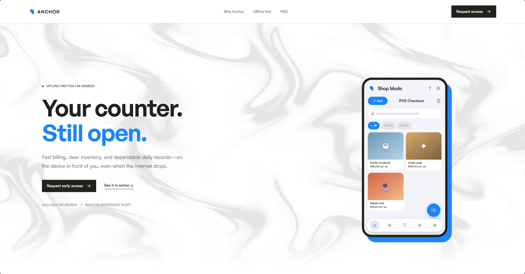 Anchor POS checkout terminal preview